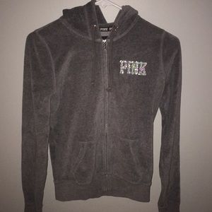 Victoria’s Secret PINK velour zip-up- size XS